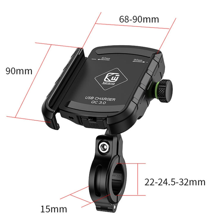 Kewig M8S Bicycle Aluminum Navigation Mount Outdoor Cycling Cell Phone Holder(Black) - free shipping - PMC TechLife - Order now!