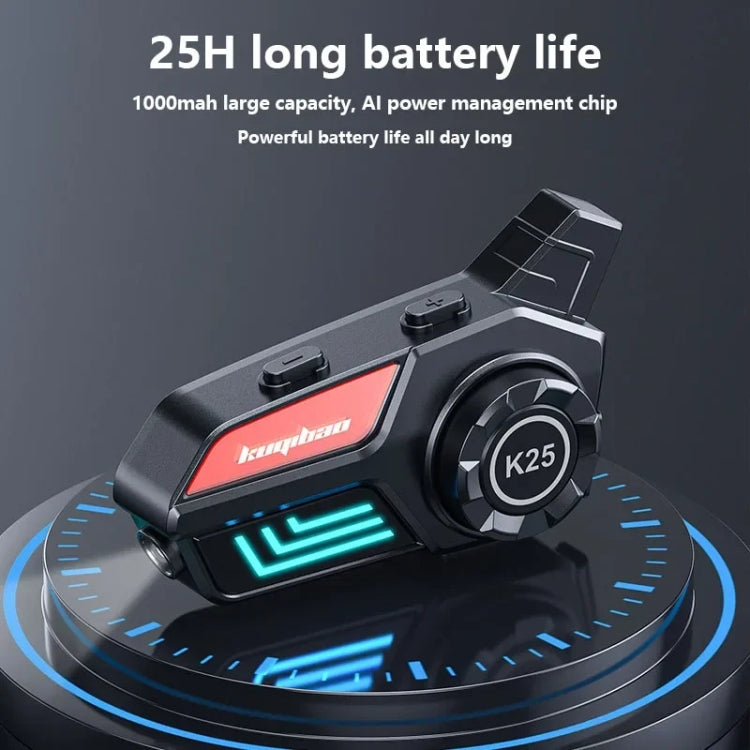 KUQIBAO Motorcycle Helmet Waterproof Bluetooth-compatible Headset With Light(Hard Microphone) - Motorcycle Walkie Talkie by KUQIBAO | Online Shopping South Africa | PMC TechLife | Buy Now Pay Later Mobicred