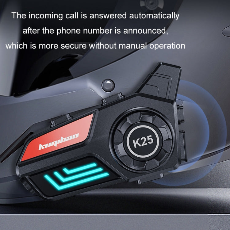 KUQIBAO Motorcycle Helmet Waterproof Bluetooth-compatible Headset With Light(Hard Microphone) - Motorcycle Walkie Talkie by KUQIBAO | Online Shopping South Africa | PMC TechLife | Buy Now Pay Later Mobicred