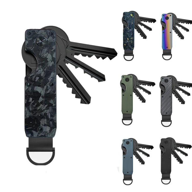 Compact Key Organizer Metal Key Chain Can Hold 2-6 Keys Carbon Fiber - Key Rings by PMC TechLife | Online Shopping South Africa | PMC TechLife | Buy Now Pay Later Mobicred