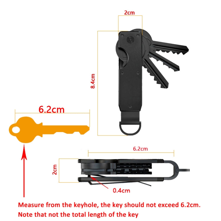 Compact Key Organizer Metal Key Chain Can Hold 2-6 Keys Royal Blue - Key Rings by PMC TechLife | Online Shopping South Africa | PMC TechLife | Buy Now Pay Later Mobicred