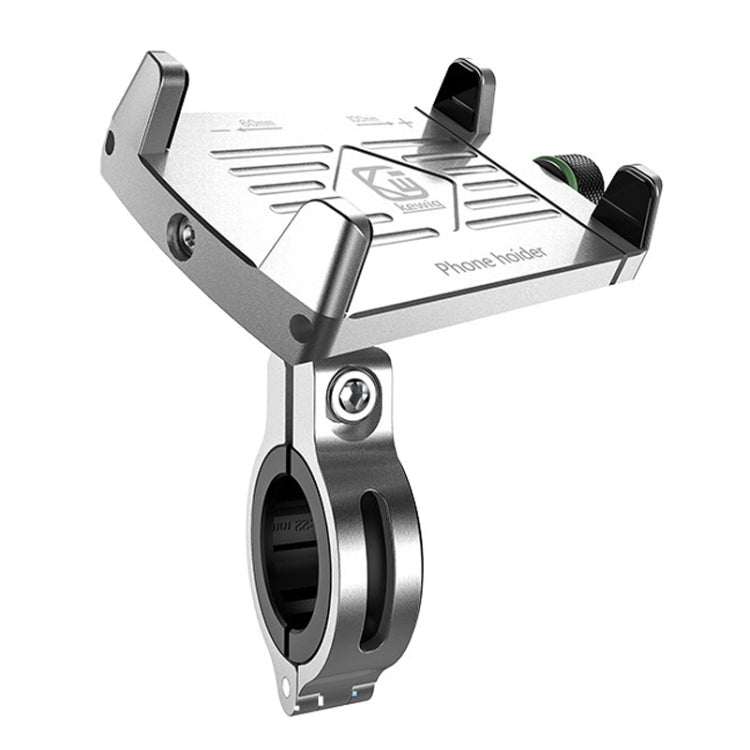 Kewig M7 Bicycle 4 Claws Aluminum Navigational Bracket Outdoor Cycling Cell Phone Holder(Silver) - Holder by Kewig | Online Shopping South Africa | PMC TechLife | Buy Now Pay Later Mobicred