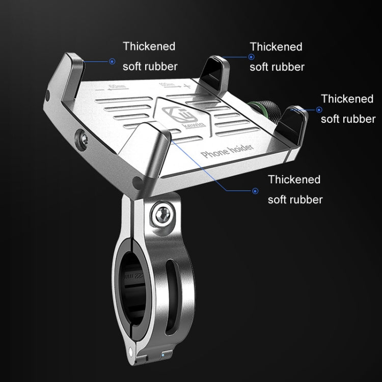 Kewig M7 Bicycle 4 Claws Aluminum Navigational Bracket Outdoor Cycling Cell Phone Holder(Silver) - Holder by Kewig | Online Shopping South Africa | PMC TechLife | Buy Now Pay Later Mobicred