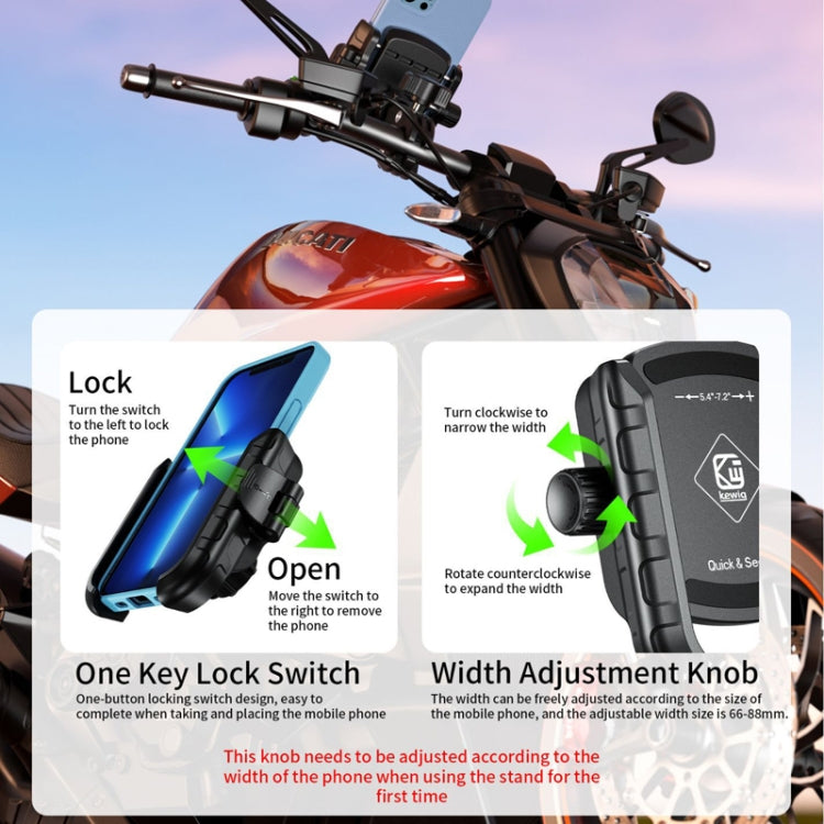 Kewig Electrical Bike Vigorously Clip Base Bracket Outdoor Cycling Cell Phone Navigation Holder, Model: M8SP-C4 - Holder by Kewig | Online Shopping South Africa | PMC TechLife | Buy Now Pay Later Mobicred