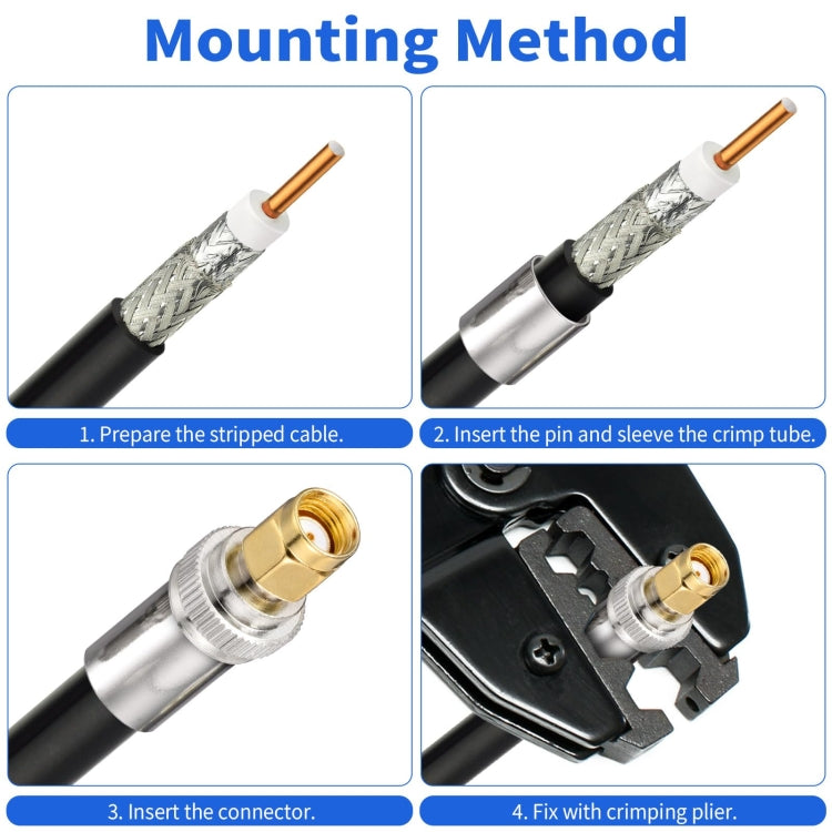 10pcs /Pack RP-SMA Male Crimp Solder Connector For LMR-400 / Belden-9913 / RG8 / RG213 Coaxial Cable - Connectors by PMC Jewellery | Online Shopping South Africa | PMC Jewellery | Buy Now Pay Later Mobicred