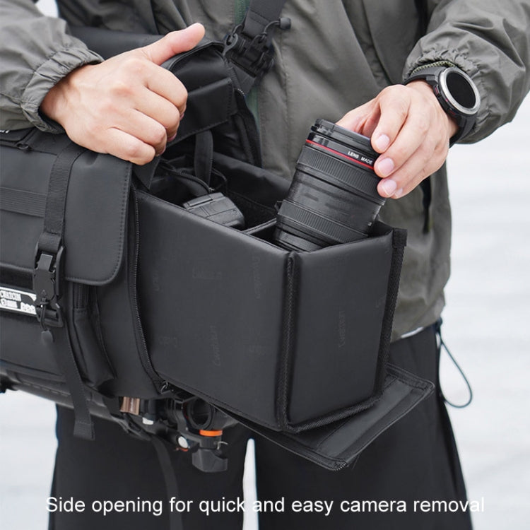 Cwatcun D115 Shoulder Crossbody Waterproof Leather Film DSLR Camera Bag, Color: Black Large - free shipping - PMC TechLife - Order now!