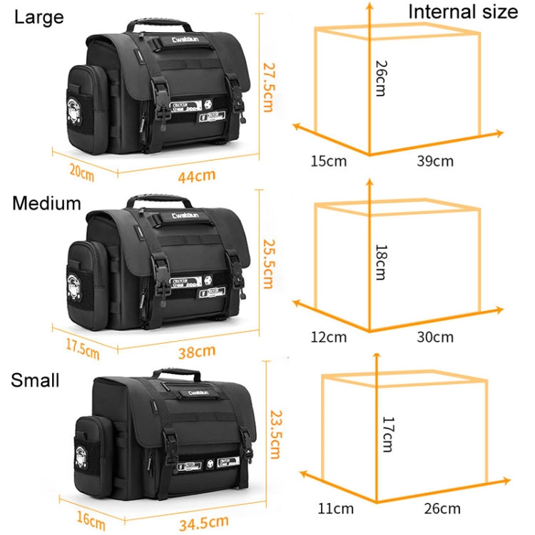 Cwatcun D115 Shoulder Crossbody Waterproof Leather Film DSLR Camera Bag, Color: Black Medium - free shipping - PMC TechLife - Order now!