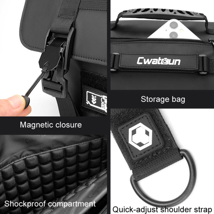 Cwatcun D115 Shoulder Crossbody Waterproof Leather Film DSLR Camera Bag, Color: Black Large - free shipping - PMC TechLife - Order now!