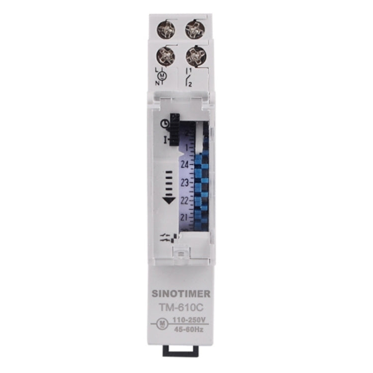SINOTIMER  TM610C 110-250V 16A Quartz Mechanical Timer 24 Hours Programmable Din Rail Relay - Switch by SINOTIMER | Online Shopping South Africa | PMC TechLife | Buy Now Pay Later Mobicred