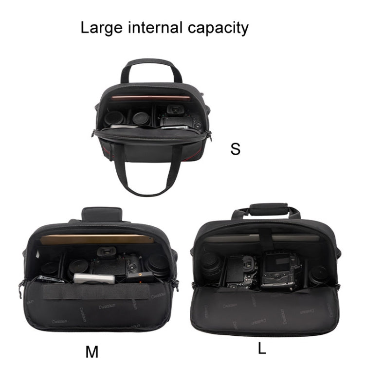 Cwatcun D109 Portable Casual Waterproof Multi-Function Camera Storage Photography Bag, Color: Medium Black - free shipping - PMC TechLife - Order now!