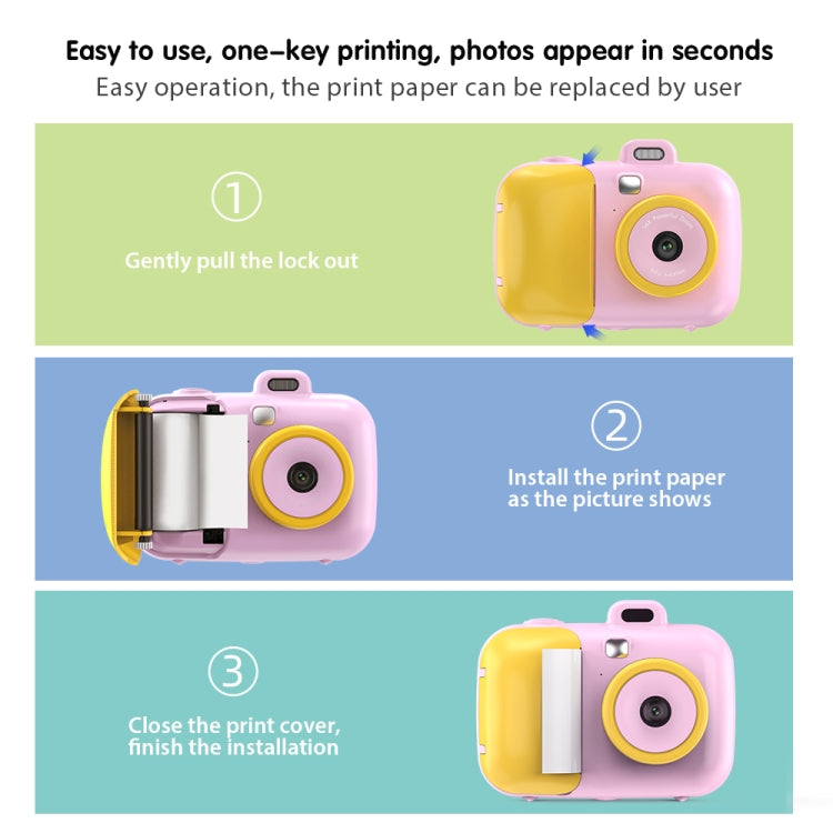 2.4-Inch Smart Digital Kids Thermal Printing Camera With Printing Paper, Color: 503AF Pink Focus - Children Cameras by PMC TechLife | Online Shopping South Africa | PMC TechLife | Buy Now Pay Later Mobicred