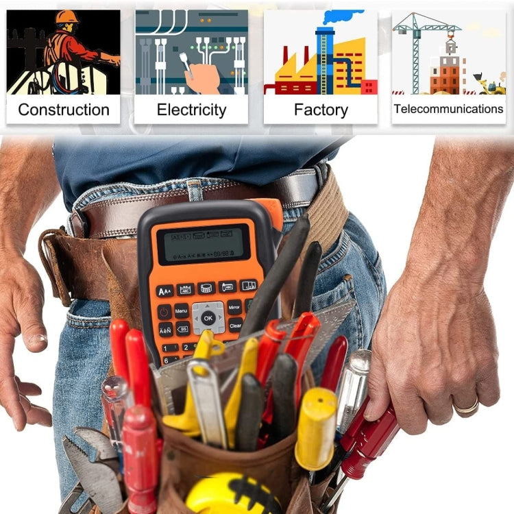 Phomemo E1000 Handheld Industrial Label Maker Thermal Transfer Printer with Keyboard, US Plug(Orange) - Receipt Printers by Phomemo | Online Shopping South Africa | PMC TechLife | Buy Now Pay Later Mobicred