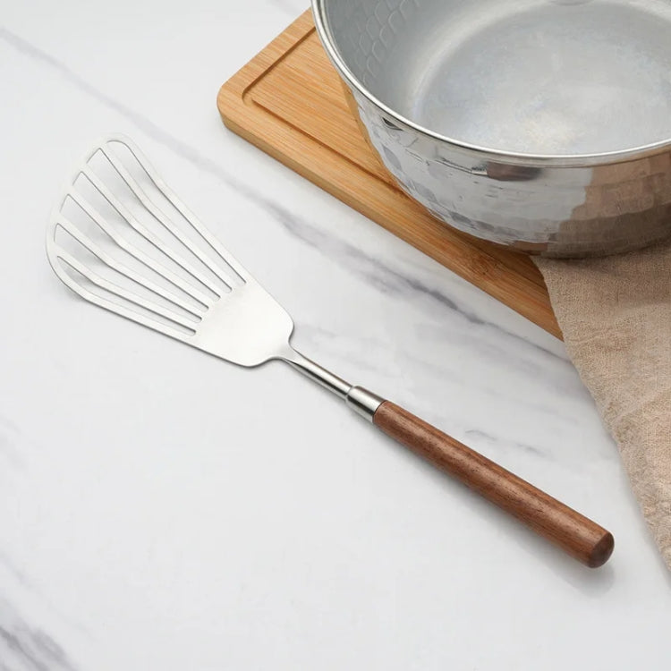 304 Stainless Steel Walnut Handle Cooking Tools Home Restaurant Kitchen Gadgets, Style: Frying Spatula - Cooking Tools by PMC TechLife | Online Shopping South Africa | PMC TechLife | Buy Now Pay Later Mobicred