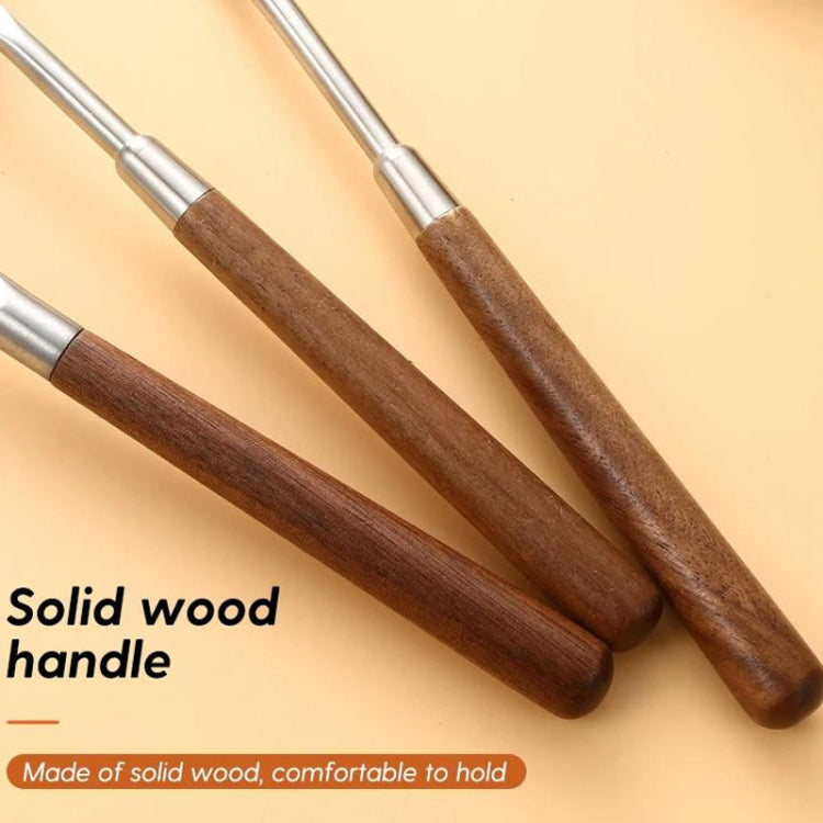 304 Stainless Steel Walnut Handle Cooking Tools Home Restaurant Kitchen Gadgets, Style: Frying Spatula - Cooking Tools by PMC TechLife | Online Shopping South Africa | PMC TechLife | Buy Now Pay Later Mobicred