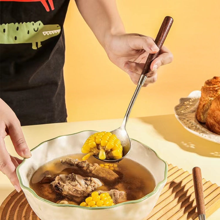 304 Stainless Steel Walnut Handle Cooking Tools Home Restaurant Kitchen Gadgets, Style: Rice Spoon - Cooking Tools by PMC TechLife | Online Shopping South Africa | PMC TechLife | Buy Now Pay Later Mobicred