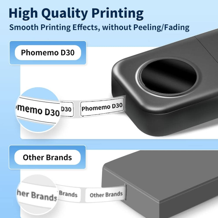 Phomemo D30 Thermal Label Printer Portable Bluetooth Mini Label Maker Machine With 5 Rolls Paper White - Receipt Printers by Phomemo | Online Shopping South Africa | PMC TechLife | Buy Now Pay Later Mobicred