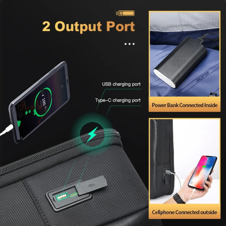 Bopai 61-53111 Large-capacity Waterproof Business Laptop Backpack With USB+Type-C Port(Black) - free shipping - PMC Jewellery - Order now!