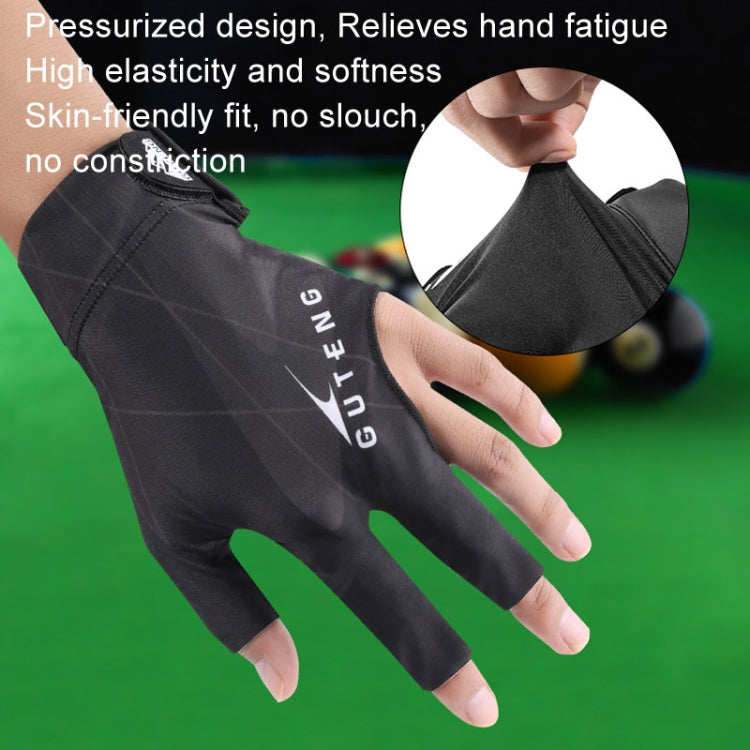 GUTENG Three Finger Thin Breathable Wear-Resistant Non-Slip Snooker Billiard Gloves, Style: Right Thumb Half Finger (Printed Red) - Safety Gloves by GUTENG | Online Shopping South Africa | PMC TechLife | Buy Now Pay Later Mobicred