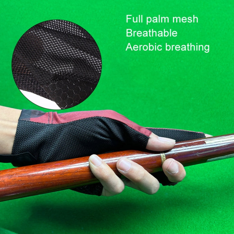 GUTENG Three Finger Thin Breathable Wear-Resistant Non-Slip Snooker Billiard Gloves, Style: Left Hand Half Finger (Printed Black) - Safety Gloves by GUTENG | Online Shopping South Africa | PMC TechLife | Buy Now Pay Later Mobicred