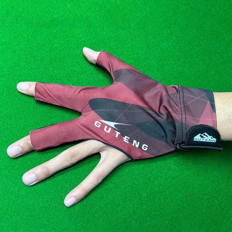 GUTENG Three Finger Thin Breathable Wear-Resistant Non-Slip Snooker Billiard Gloves, Style: Left Hand Full Finger (Printed Black) - free shipping - PMC TechLife - Order now!