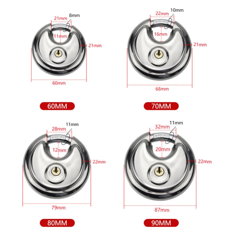70mm Household Anti-Theft Rust-Proof And Waterproof Pure Copper Core Round Padlock - Padlocks by PMc TechLife | Online Shopping South Africa | PMc TechLife | Buy Now Pay Later Mobicred