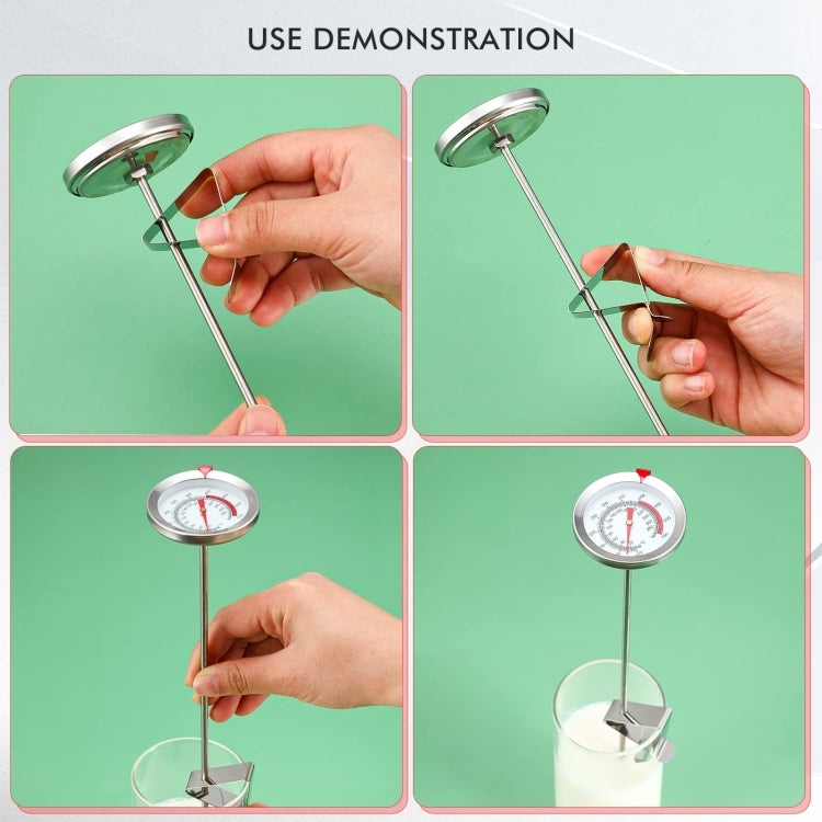 30cm Long Stem Stainless Steel Thermometer with Pot Clip for Frying, Cooking, Turkey, Food, Milk - Cooking Thermometers by PMc TechLife | Online Shopping South Africa | PMc TechLife | Buy Now Pay Later Mobicred