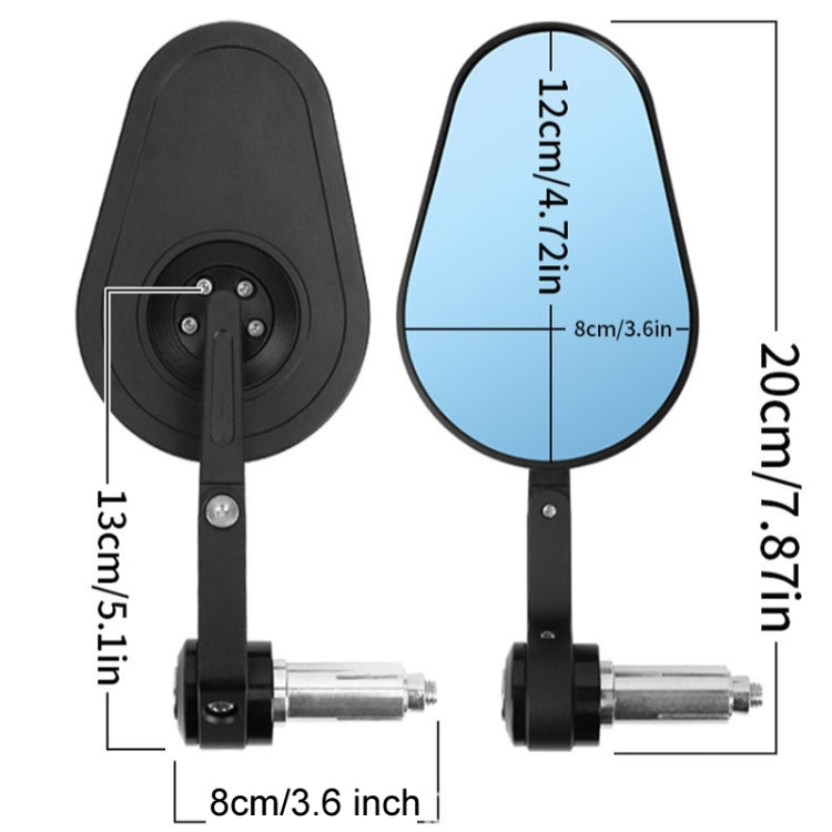 Motorcycle Aluminum Alloy Foldable Rearview Mirror(Black) - Side Mirrors by PMC TechLife | Online Shopping South Africa | PMC TechLife | Buy Now Pay Later Mobicred