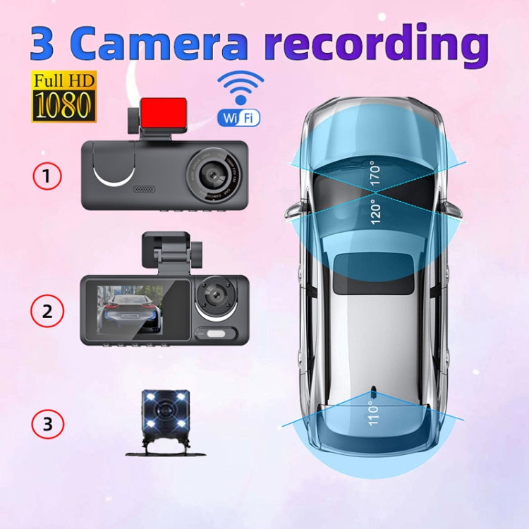 High-Definition Night Vision Driving Recorder, Model: Triple Recording No WIFI - Car DVRs by PMC TechLife | Online Shopping South Africa | PMC TechLife | Buy Now Pay Later Mobicred