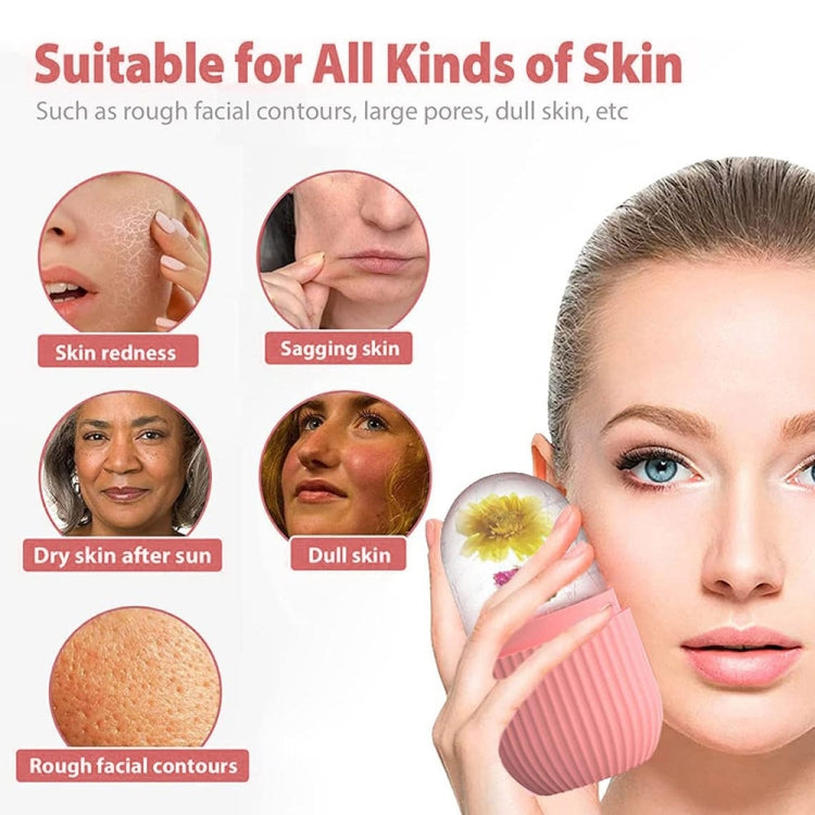 Silicone Wave Pattern Ice Compartment Mould Facial Beauty Massage Pore Shrinking Ice Cube Mold(Pink) - free shipping - PMC TechLife - Order now!