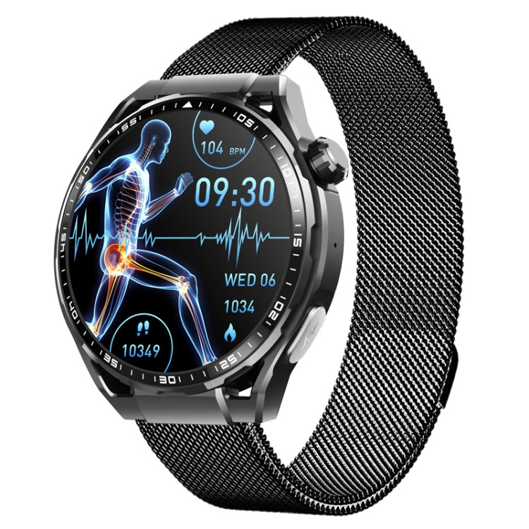 F200 Smart Health Watch ECG Electrocardiogram Blood Sugar Monitoring 1.55 Inch Round Screen, Color: Black Milan - Smart Watches by PMC TechLife | Online Shopping South Africa | PMC TechLife | Buy Now Pay Later Mobicred