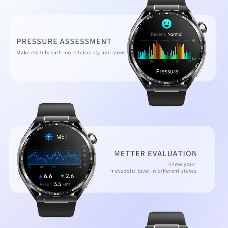 F200 Smart Health Watch ECG Electrocardiogram Blood Sugar Monitoring 1.55 Inch Round Screen, Color: Black Leather - Smart Watches by PMC TechLife | Online Shopping South Africa | PMC TechLife | Buy Now Pay Later Mobicred