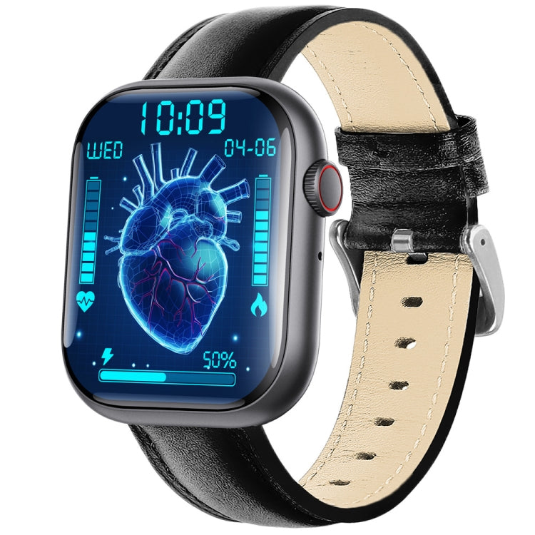 F70  2.1 Inch Screen Smart Watch With Blood Sugar/Blood Oxygen Monitoring /SOS Alarm/100+ Sports Modes, Color: Black Leather - Smart Watches by PMC TechLife | Online Shopping South Africa | PMC TechLife | Buy Now Pay Later Mobicred