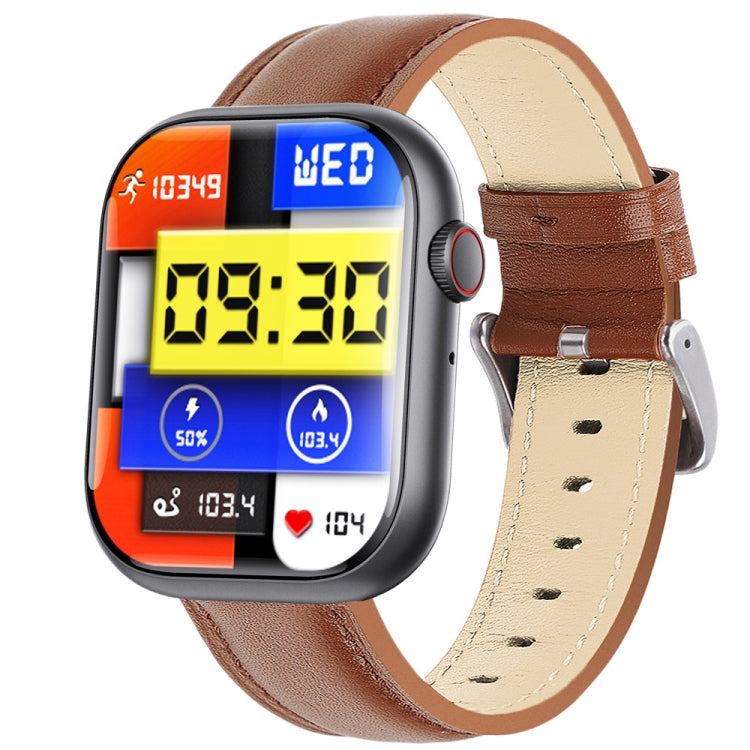 F70  2.1 Inch Screen Smart Watch With Blood Sugar/Blood Oxygen Monitoring /SOS Alarm/100+ Sports Modes, Color: Black Brown Leather - Smart Watches by PMC TechLife | Online Shopping South Africa | PMC TechLife | Buy Now Pay Later Mobicred