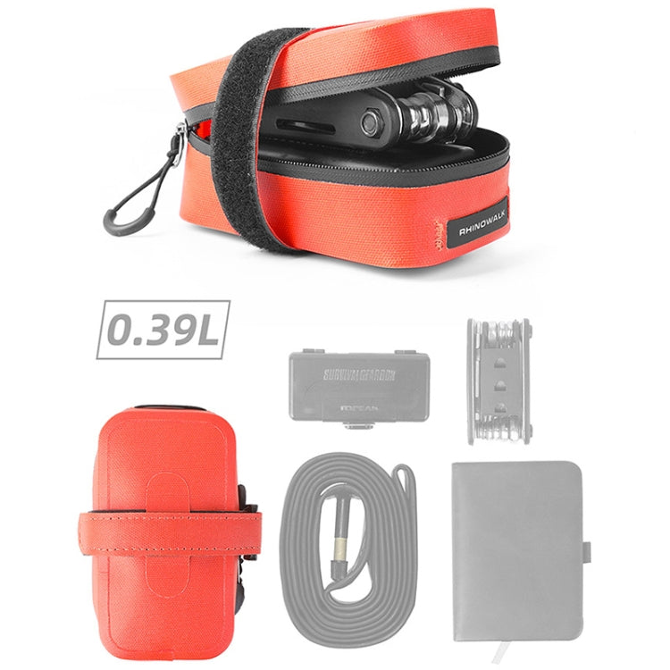 Rhinowalk RK5200 0.39L Bicycle Lightweight Waterproof Tail Bag Outdoor Cycling TPU Saddle Bag(Orange) - Bicycle Bags by Rhinowalk | Online Shopping South Africa | PMC TechLife | Buy Now Pay Later Mobicred