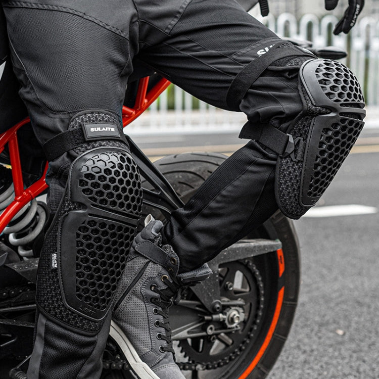 SULAITE Cycling Honeycomb Breathable Heat Dissipation Motorcycle Adjustable Protective Gear, Style: 4pcs /Set Knee Elbow Pads - free shipping - PMC TechLife - Order now!