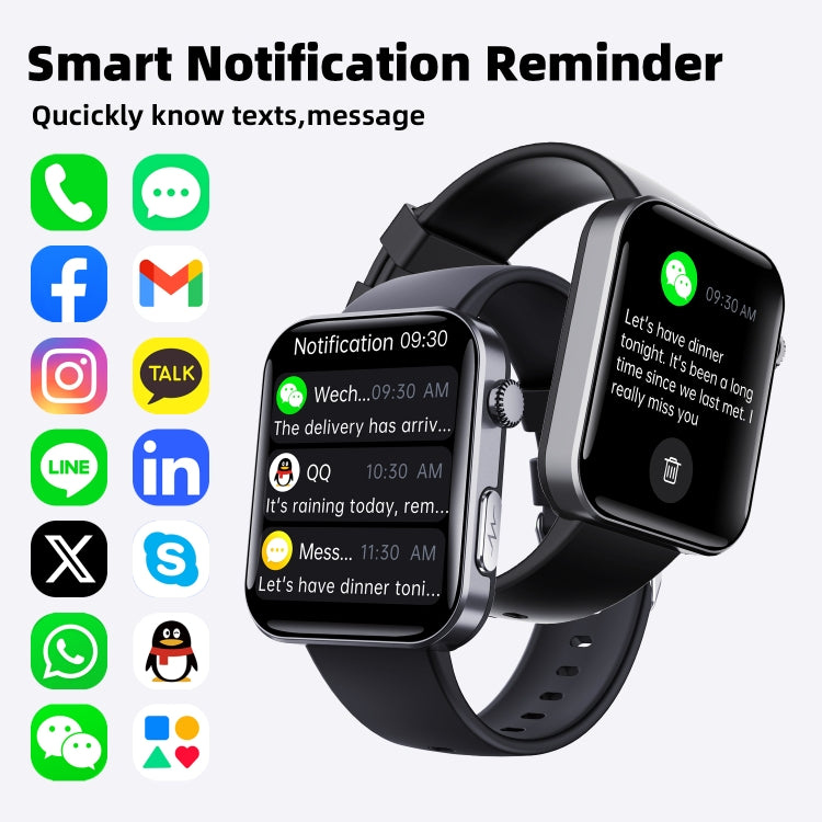 F300  2.1-Inch Screen Smart Watch Supports Bluetooth Calls/ECG/Blood Composition Analysis/50+ Sports Modes, Color: Black 3-Beads Steel - Smart Watches by PMC TechLife | Online Shopping South Africa | PMC TechLife | Buy Now Pay Later Mobicred