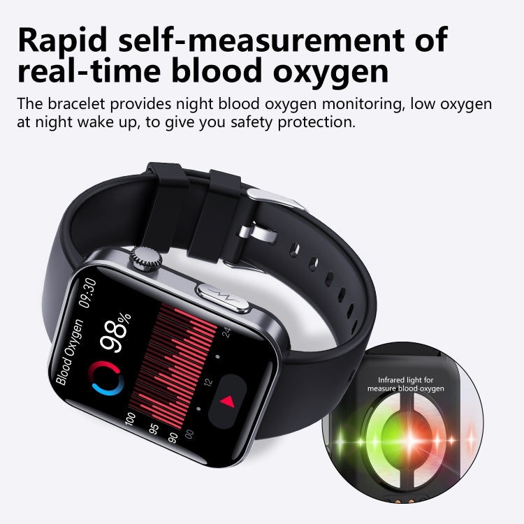 F300  2.1-Inch Screen Smart Watch Supports Bluetooth Calls/ECG/Blood Composition Analysis/50+ Sports Modes, Color: Black Leather - Smart Watches by PMC TechLife | Online Shopping South Africa | PMC TechLife | Buy Now Pay Later Mobicred