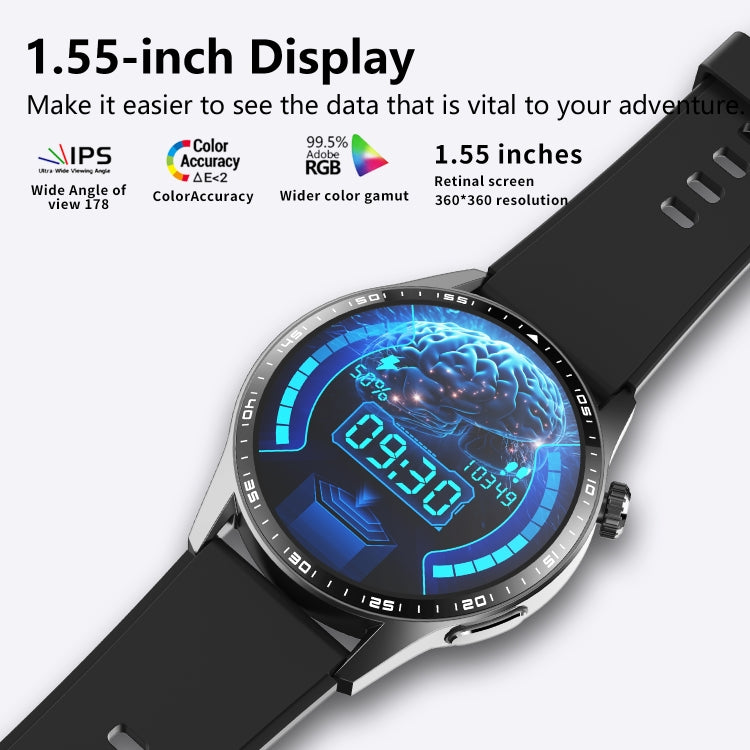 F400  1.55 Inch Screen Smart Watch Support ECG/ Blood Oxygen / Blood Sugar / 150+ Sports Mode, Color: Black Brown Leather - Smart Watches by PMC TechLife | Online Shopping South Africa | PMC TechLife | Buy Now Pay Later Mobicred