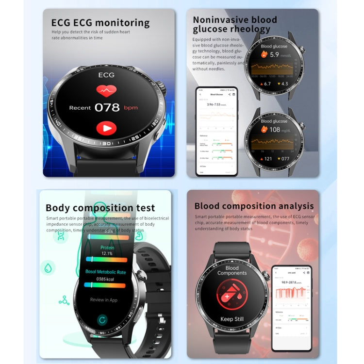 F400  1.55 Inch Screen Smart Watch Support ECG/ Blood Oxygen / Blood Sugar / 150+ Sports Mode, Color: Black Bamboo - Smart Watches by PMC TechLife | Online Shopping South Africa | PMC TechLife | Buy Now Pay Later Mobicred