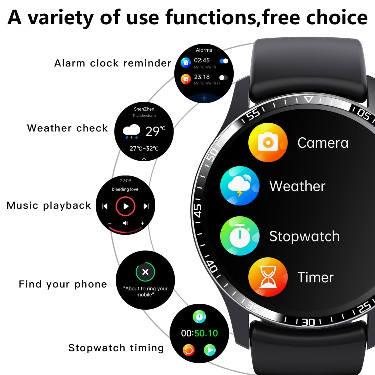 F207 Smart Watch 1.35-Inch Narrow Edge Screen Supports Bluetooth Calls / 24H Health Monitoring / 150+ Sports Modes, Color: Black Leather - free shipping - PMC TechLife - Order now!