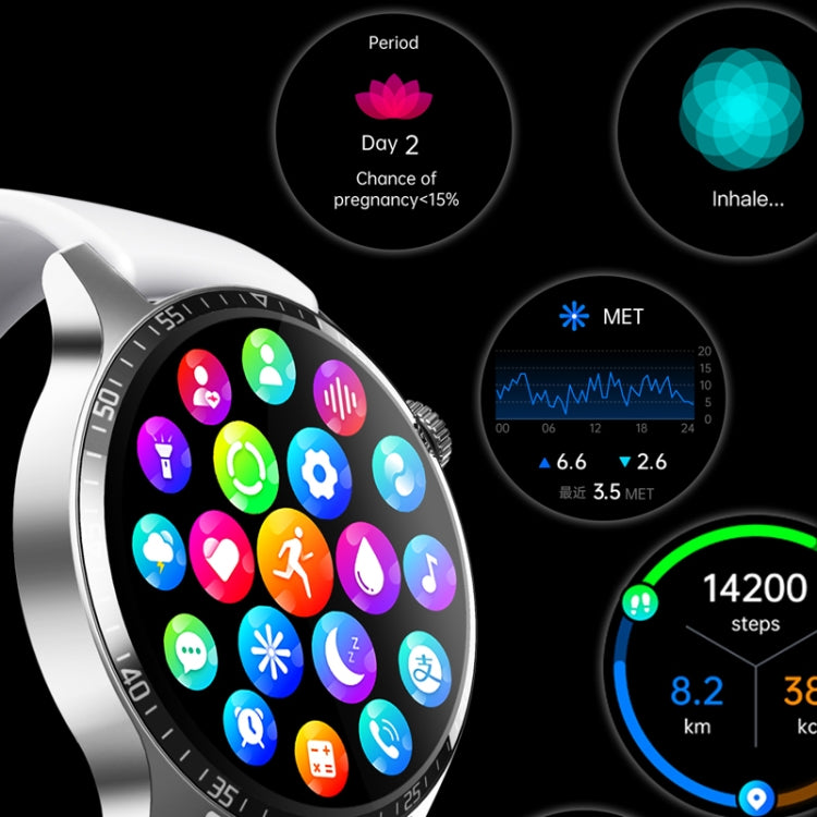 F207 Smart Watch 1.35-Inch Narrow Edge Screen Supports Bluetooth Calls / 24H Health Monitoring / 150+ Sports Modes, Color: Silver Gray Silicone - free shipping - PMC TechLife - Order now!