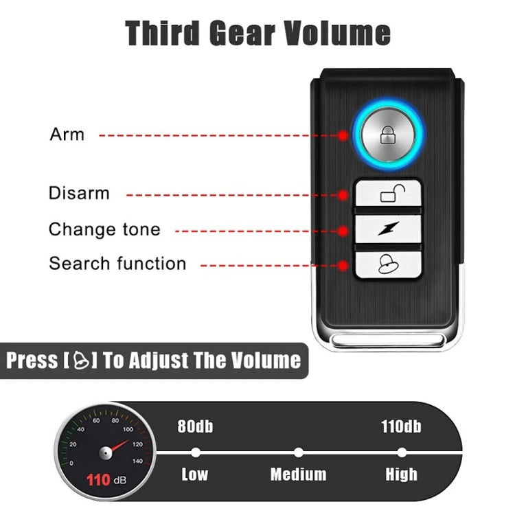 SF32R+03C Electric Motorcycle / Bike Anti-theft Alarm Home Wiring Free Vibration Alarm - Security Alarm System by PMC TechLife | Online Shopping South Africa | PMC TechLife | Buy Now Pay Later Mobicred