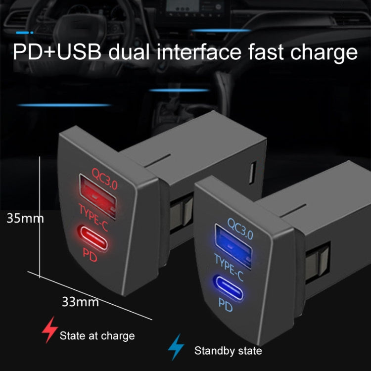 For Toyota RAV4 / WILDLANDER USB-PD Port 60W Fast Charging Modified Car Charger(Ordinary Power Cord) - DIY Modified Charger by PMC TechLife | Online Shopping South Africa | PMC TechLife | Buy Now Pay Later Mobicred