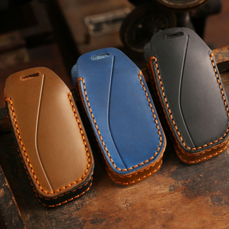 For 2024 BMW X7 Hallmo Cowhide Car Key Protection Cover(Black) - free shipping - PMC TechLife - Order now!