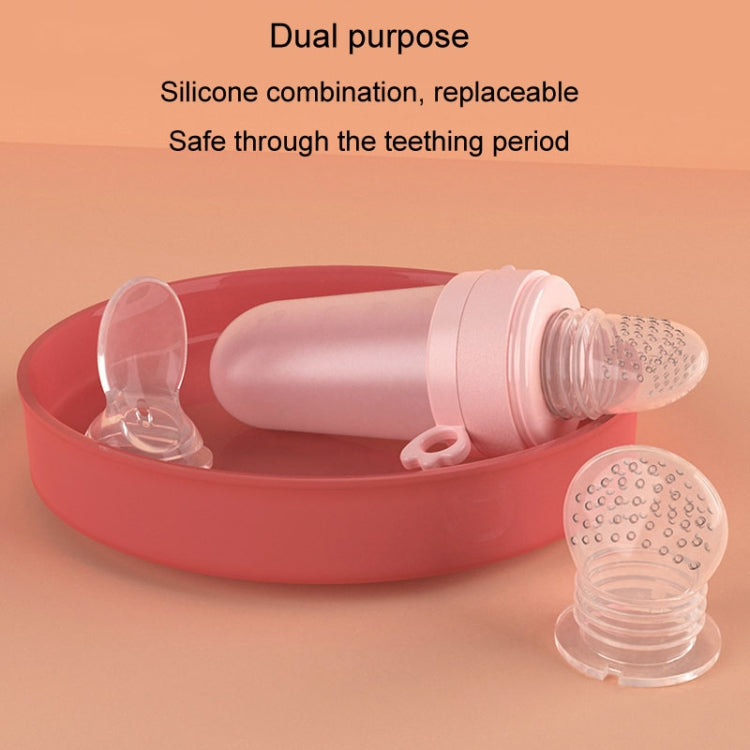 Portable Dual-purpose Baby Food Feeding Spoon Fruit Vegetable Silicone Feeding Pacifier Bottle(Green) - Cups & Silicone Nipple by PMc TechLife | Online Shopping South Africa | PMc TechLife | Buy Now Pay Later Mobicred