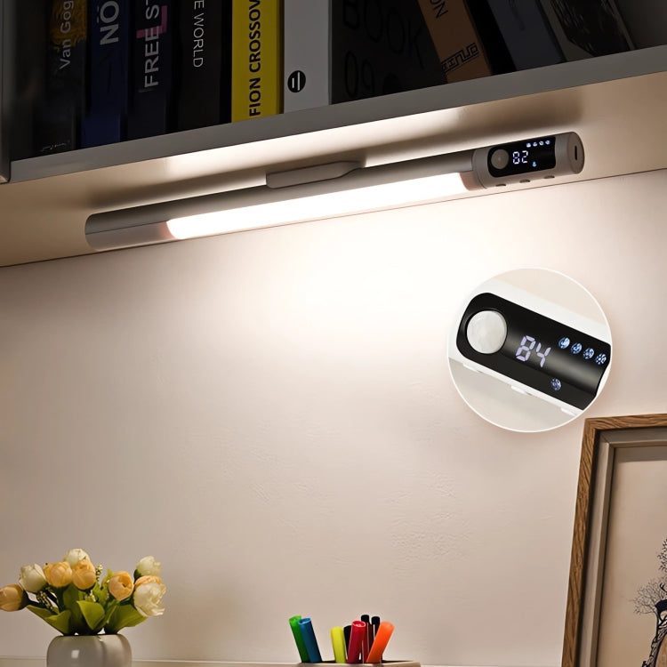 Rechargeable Under Cabinet LED Motion Sensor Night Light with Digital Display 1200mAH(Black) - Sensor LED Lights by PMC TechLife | Online Shopping South Africa | PMC TechLife | Buy Now Pay Later Mobicred