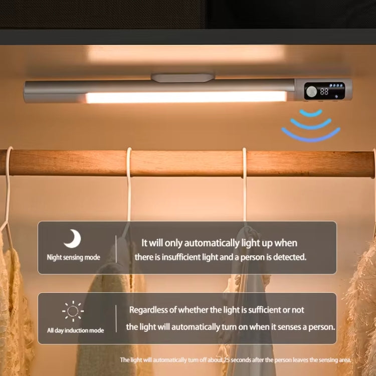 Rechargeable Under Cabinet LED Motion Sensor Night Light with Digital Display 2000mAH(Black) - Sensor LED Lights by PMC TechLife | Online Shopping South Africa | PMC TechLife | Buy Now Pay Later Mobicred