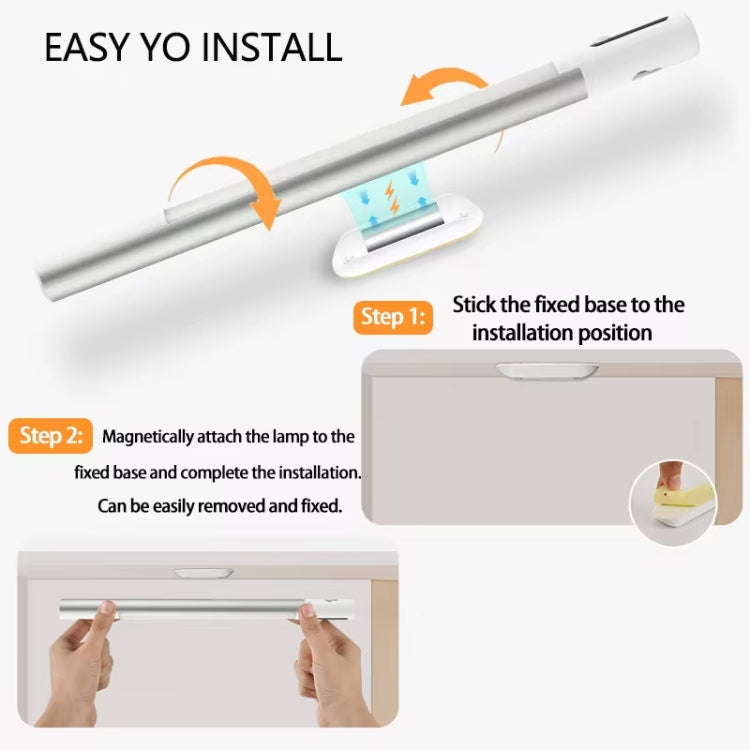 Rechargeable Under Cabinet LED Motion Sensor Night Light with Digital Display 2000mAH(Black) - Sensor LED Lights by PMC TechLife | Online Shopping South Africa | PMC TechLife | Buy Now Pay Later Mobicred