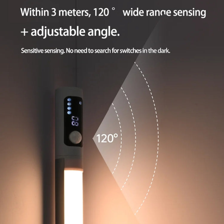 Rechargeable Under Cabinet LED Motion Sensor Night Light with Digital Display 1200mAH(Silver) - Sensor LED Lights by PMC TechLife | Online Shopping South Africa | PMC TechLife | Buy Now Pay Later Mobicred
