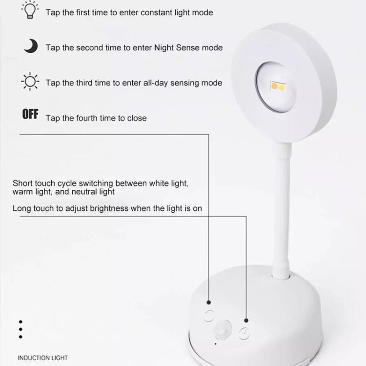 Rechargeable LED Motion Sensor Wireless Spotlight Dimmable Picture Light 1200mAH(White) - Sensor LED Lights by PMC TechLife | Online Shopping South Africa | PMC TechLife | Buy Now Pay Later Mobicred